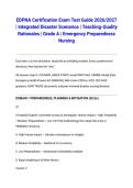 EDPNA Certification Exam Test Guide 2026&sol;2027 &vert; Integrated Disaster Scenarios &vert; Teaching-Quality Rationales &vert; Grade A &vert; Emergency Preparedness Nursing