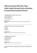 2026 Community HESI Exam Prep &vert;  Public Health Nursing Practice Questions  & Community Assessment Review 