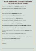 A&P III- Reproductive system book questions  Questions and Verified Answers 
