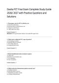 Davita PCT Final Exam Complete Study Guide  2026&sol; 2027 with Practice Questions and  Solutions 