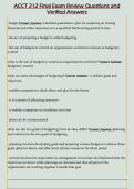 ACCT 212 Final Exam Review Questions and  Verified Answers