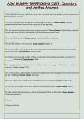 ADV&period; HUMAN TRAFFICKING &lpar;3271&rpar; Questions  and Verified Answers