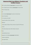 Advanced Med Surg Midterm Questions and  Verified Answers 