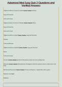 Advanced Med Surg Quiz 2 Questions and  Verified Answers 