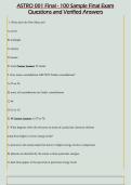 ASTRO 001 Final - 100 Sample Final Exam  Questions and Verified Answers