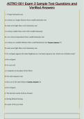 ASTRO 001 Exam 3 Sample Test Questions and  Verified Answers