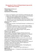 Pharmacology for Nurses A Pathophysiological Approach 6th Edition Adams Test Bank Verified Questions Answers 2025&sol; 2026