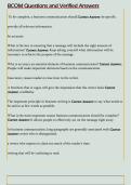 BCOM Questions and Verified Answers
