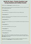 BLAW 341 Exam 1 Practice Questions I got  wrong Questions and Verified Answers