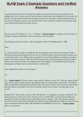 BLAW Exam 2 Example Questions and Verified  Answers
