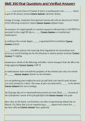 BMS 300 final Questions and Verified Answers