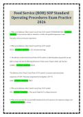 Food Service &lpar;BOH&rpar; SOP Standard Operating Procedures Exam Practice 2026