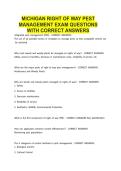 MICHIGAN RIGHT OF WAY PEST MANAGEMENT EXAM QUESTIONS WITH CORRECT ANSWERS&period;