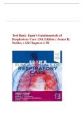 Egan&rsquo;s Fundamentals of Respiratory Care 13th Edition Test Bank &ndash; Stoller &vert; All Chapters 1-58 Questions & Answers for Respiratory Therapy Exam Prep