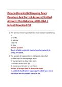 Ontario Geoscientist Licensing Exam Questions and Correct Answers Test Bank Verified 2025&sol; 2026