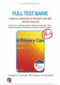 Test Bank For Clinical Guidelines in Primary Care 3rd Edition by Amelie Hollier&colon; ISBN-&comma; A&plus; guide&period;