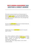 NOCTI General Management 2025 &ndash; Comprehensive Questions & Correct Answers for Business Management Exam Preparation