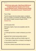 HCCA Exam study guide &comma; Most Recent 2026 Actual  Complete Real Exam Questions And Correct  Answers&vert;&vert;Verified Exam&excl;&excl;&excl; &lpar;Verified Answers&rpar; Already  Graded A&plus; &sol; Guaranteed Success&excl;&excl; &sol; Newest Exam&excl;&excl;&excl; 