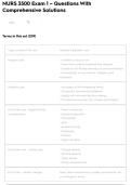 NURS 3500 Exam 1 &ndash; Questions With Comprehensive Solutions