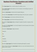 Business Final Review Questions and Verified  Answers 