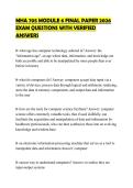 MHA 705 MODULE 6 FINAL PAPER 2026 EXAM QUESTIONS WITH VERIFIED ANSWERS