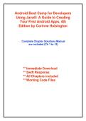 Solutions Manual for Android Boot Camp for Developers Using Java&colon; A Guide to Creating Your First Android Apps 4th Edition by Corinne Hoisington &comma; ISBN&colon; 9780357881231 &vert;All Chapters Included&vert; Guide A&plus;