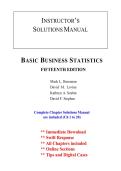 Instructor's Solution Manual for Basic Business Statistics&colon; Concepts & Applications 15th Edition by Mark L&period; Berenson &comma; ISBN&colon; 9780138069384 &vert;All Chapters Verified&vert; Guide A&plus;