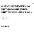 NU 545 UNIT 7 - LATEST UPDATED - REAL EXAM QUESTIONS AND ANSWERS - 100&percnt; RATED CORRECT - 100&percnt; VERFIED - ALREADY GRADED A&plus;