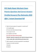 NYC Radio Repair Mechanic Exam  Practice Questions And Correct Answers  &lpar;Verified Answers&rpar; Plus Rationales 2026  Q&A &vert; Instant Download Pdf 