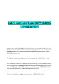 PALS Final Review Exam 2025 With 100- Correct Answers&period;