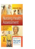 TEST BANK FOR Nursing Health Assessment&colon; The Foundation of Clinical Practice Third Edition by Patricia M&period; Dillon ISBN&colon;978-0803644007 COMPLETE GUIDE WITH RATIONALES 100&percnt; VERIFIED A&plus; GRADE ASSURED&excl;&excl;&excl;&excl;&excl;NEW LATEST UPDATE&excl;&excl;&excl;&excl;&excl;