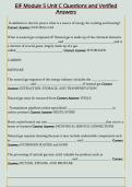 EIF Module 5 Unit C Questions and Verified  Answers