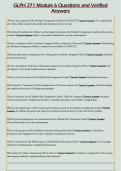 GLPH 271 Module 6 Questions and Verified  Answers
