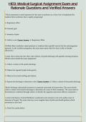 HESI&colon; Medical-Surgical Assignment Exam and  Rationale Questions and Verified Answers