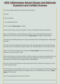 HESI&colon; Inflammatory Bowel Disease and Rationale  Questions and Verified Answers 