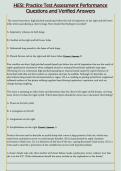 HESI&colon; Practice Test Assessment Performance  Questions and Verified Answers