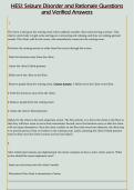 HESI&colon; Seizure Disorder and Rationale Questions  and Verified Answers 