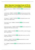 Boiler Operator Licensing Exam ACTUAL  QUESTIONS AND CORRECT ANSWERS