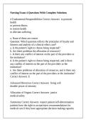 Nursing Exam 4 Questions With Complete Solutions