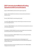 D521-Introduction to Medical Coding Questions with Correct Answers