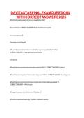 DAVITA STAR FINAL EXAM QUESTIONS WITH CORRECT ANSWERS
