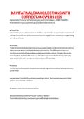 DAVITA FINAL EXAM QUESTIONS WITH CORRECT ANSWERS 