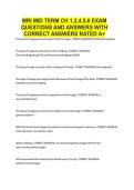 MRI Mid Term ch 1&comma;2&comma;4&comma;5&comma;6 EXAM QUESTIONS AND ANSWERS WITH CORRECT ANSWERS RATED A&plus;
