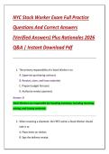 NYC Stock Worker Exam Full Practice  Questions And Correct Answers  &lpar;Verified Answers&rpar; Plus Rationales 2026  Q&A &vert; Instant Download Pdf 