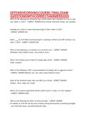 DEFENSIVE DRIVING COURSE FINAL EXAM QUESTIONS WITH CORRECT ANSWERS