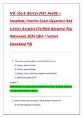NYC Stock Worker &lpar;NYC Health &plus;  Hospitals&rpar; Practice Exam Questions And  Correct Answers &lpar;Verified Answers&rpar; Plus  Rationales 2026 Q&A &vert; Instant  Download Pdf