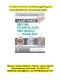 Test Bank For Illustrated Dental Embryology Histology and Anatomy 5th Edition&vert; All Chapters&vert;&lpar;Complete guide&rpar;