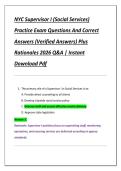 NYC Supervisor I &lpar;Social Services&rpar;  Practice Exam Questions And Correct  Answers &lpar;Verified Answers&rpar; Plus  Rationales 2026 Q&A &vert; Instant  Download Pdf
