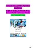 Test Bank for Abnormal Psychology   18th Edition  by Jill M&period; Hooley&comma; Matthew K&period; Nock&comma;  James N&period; Butcher&comma; Susan M&period; Mineka  Expert Approved for Q&As