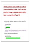 NYC Supervisor Painter &lpar;NYC H&plus;H&rpar; Exam  Practice Questions And Correct Answers  &lpar;Verified Answers&rpar; Plus Rationales 2026  Q&A &vert; Instant Download Pdf 